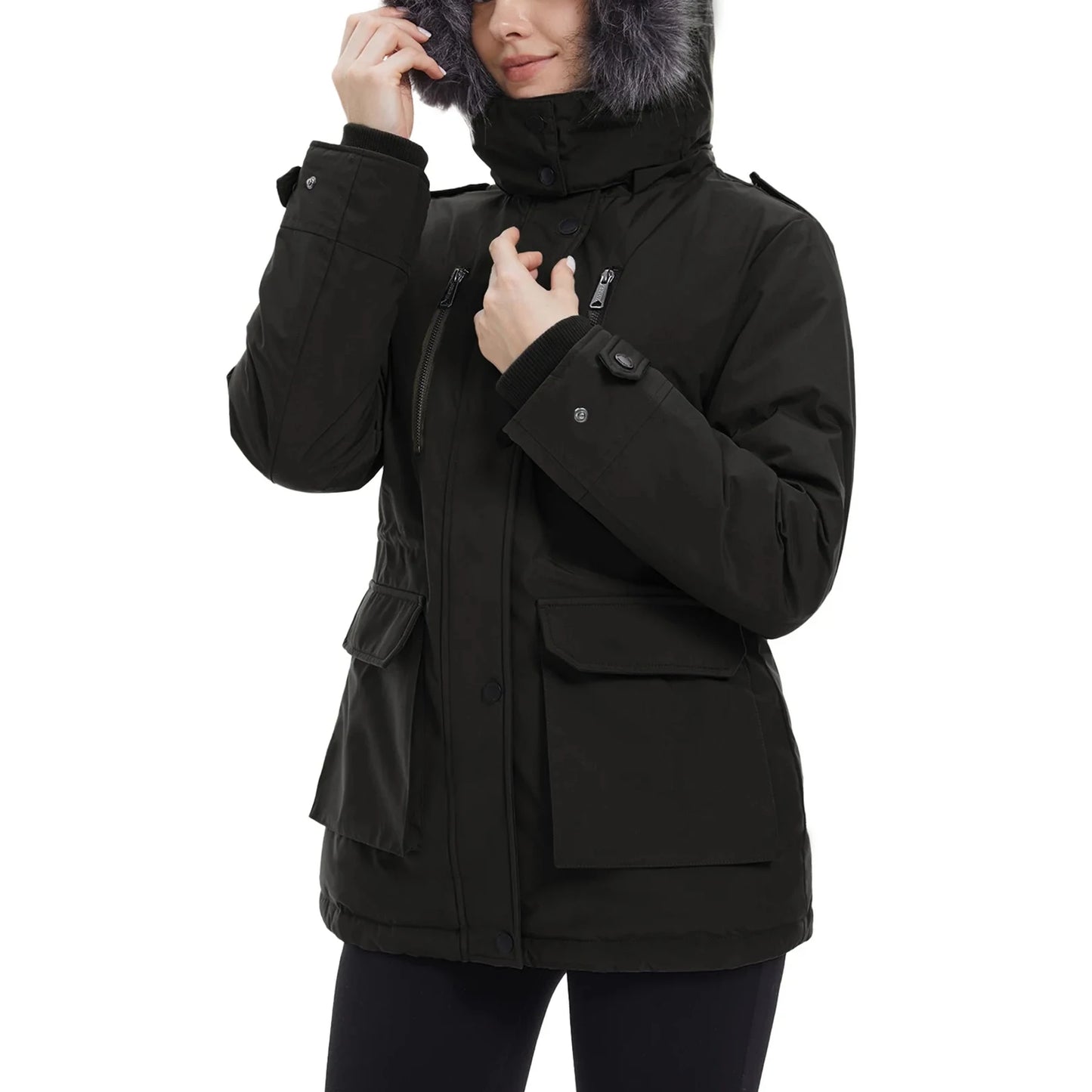 Women's Parkas Winter Ladies Casual Long Coats Woman Jackets Winter Women Hooded Fur Collar Cotton Parkas Warm Coat Outwear