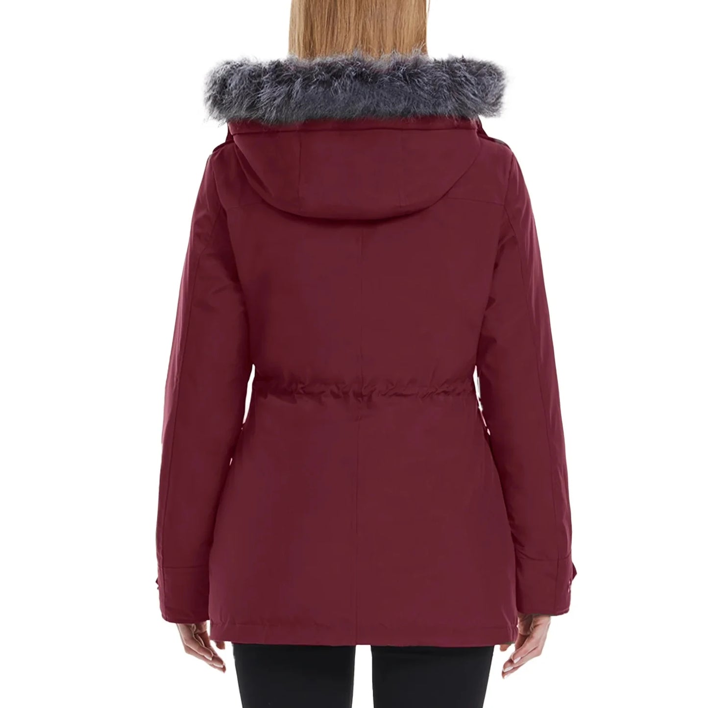 Long Winter Women's Parkas Heated Hooded Jacket Wool Lining Waterproof Outdoor Duck Down Long Coat Fur Collar Jackets For Women