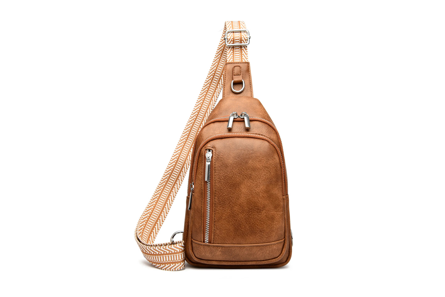 OEM Women's Vintage PU Leather Crossbody Fanny Pack Multifunctional Sling Chest Waist Bag for Travel Fashionable Lady National