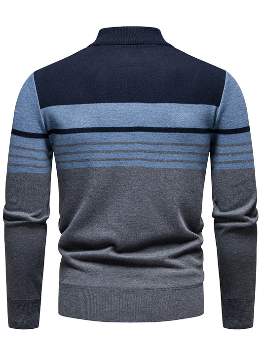2026 New Arrival Men's Quarter Zip up Sweaters Slim Fit Lightweight Mock Neck Knitted Pullover Casual Polo Sweaters