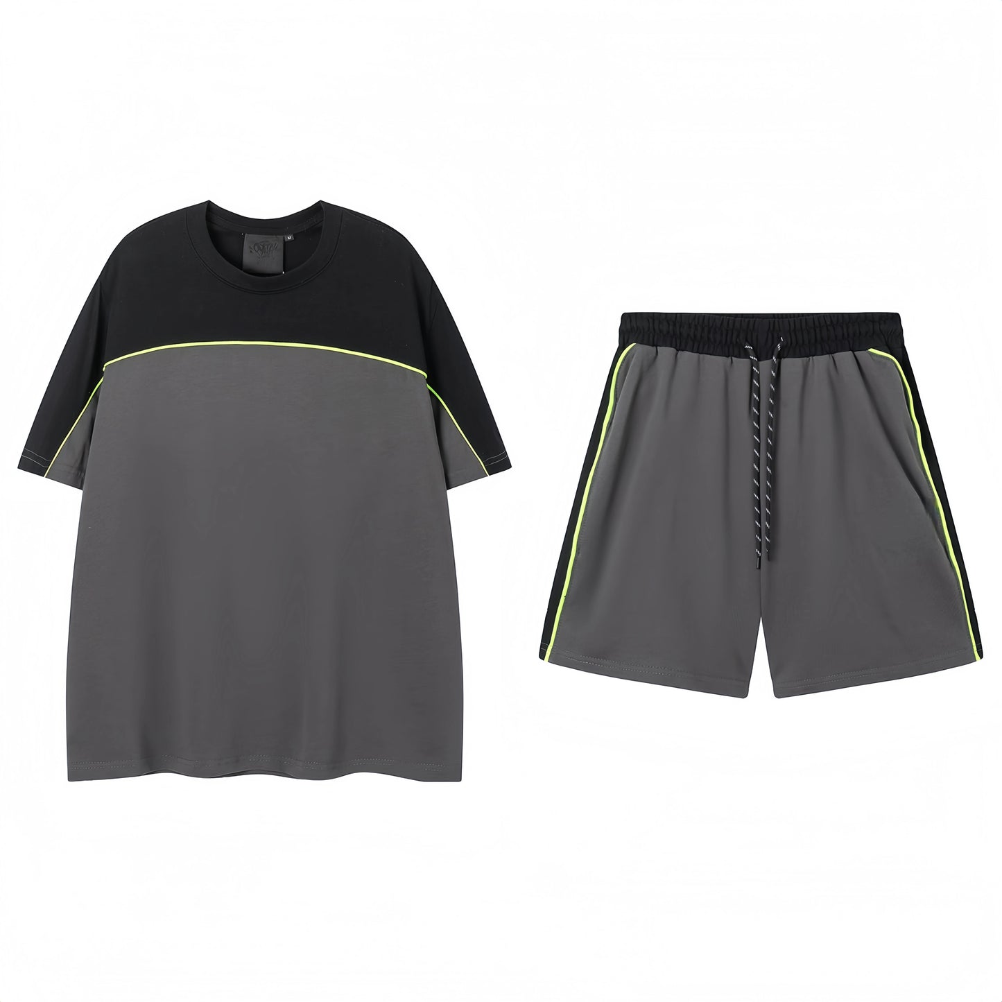 High End Men's Sports Suit with Luxurious Designer Style, Simple and Fashionable Cotton Short Sleeved Shorts Sports Suit