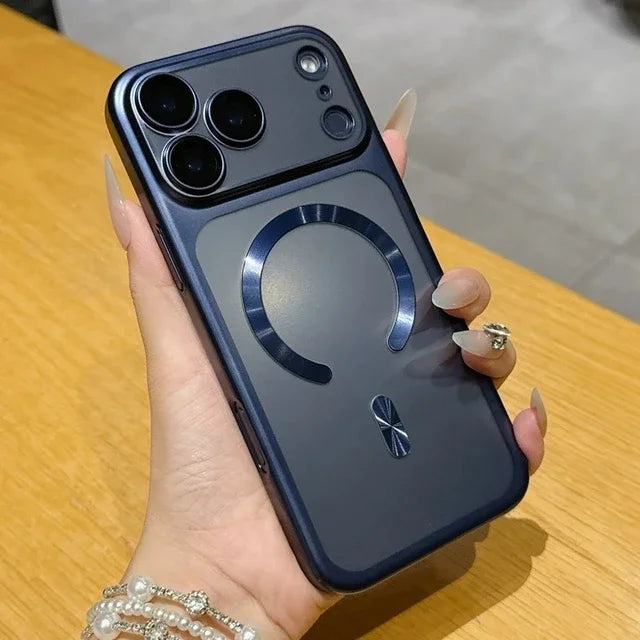Luxury Matte Magnetic Transparent Phone Case for iPhone 17 16 15 Pro Max 17 Air Bumper Back Cases Cover