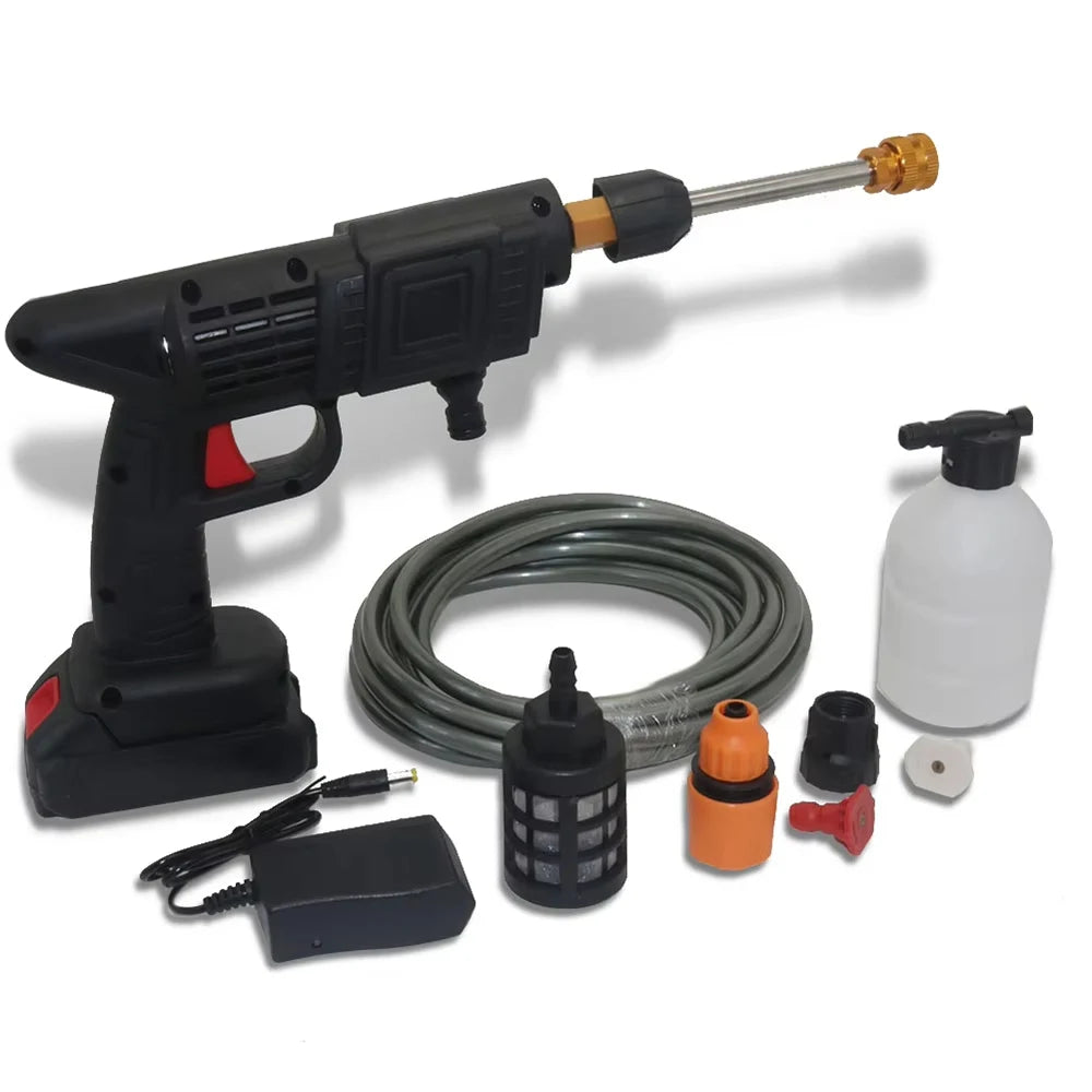 Car Washing Gun Set High Voltage Wireless Portable Car Cleaning Gun Shaped Cleaning Tool Kit Pressure Car Washing