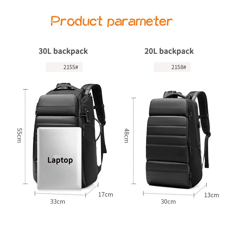 New Large Capacity Men Business Backpack Waterproof Oxford Outdoor Travel Multifunctional TSA Lock Luggage Bags for Men