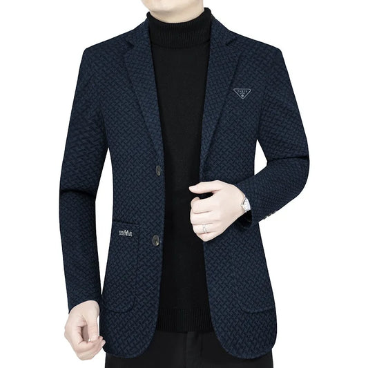 New Spring Men's Business Casual Single-Breasted Coat Jacket for Middle-Aged