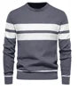 High Quality Wholesale Winter Hot Selling Men Clothes Casual Warm Stripe Pullovers Basic Slim Plus Size Sweaters