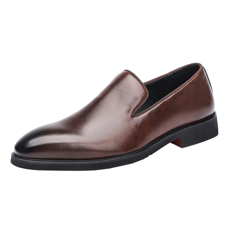 New Fashion Men Casual Brown Sole Soft Leather Shoes Comfortable Simply Pure Man Business Office Shoe