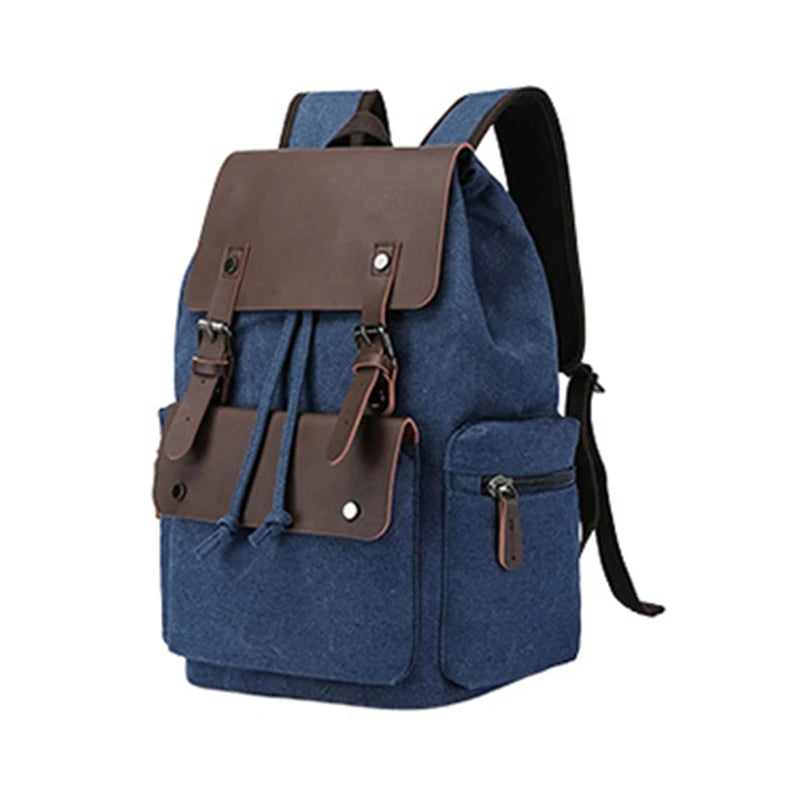 Custom Canvas Men's Weekender Travel Bag with String Closure Portable Computer Bag for Men Women Student School Use Durable