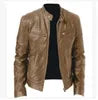 2021 Winter Fashion Motorcycle Leather Oversized Jacket Men Slim Fit Pu Leather Waterproof Warm Black studded Leather Jacket