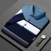 ANSZKTN Summer New High-quality Men's Striped Short Sleeve T-shirt Cotton Thin Style Business Lapel Polo Shirt