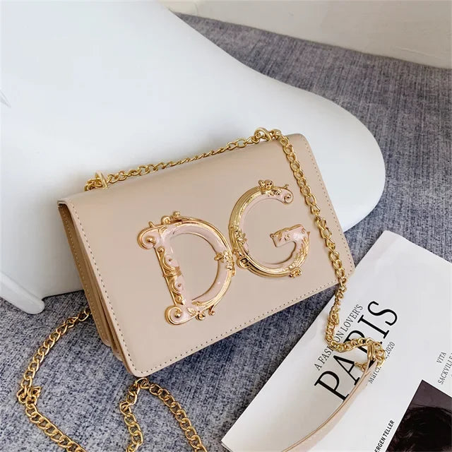 Women hand bag Banquet Square Women's Fashionable Versatile Chain School Bags Girls Shoulder Crossbody Birth Ladies White Bag with Zip Closure