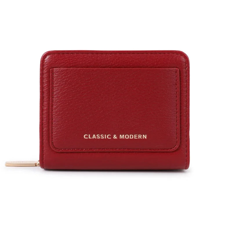 Hot Selling Classic Modern Short Wallet Zipper Closure Multi Card Slot Slim Lightweight Portable Ladies Daily Coin Purse