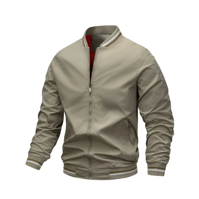 SK Wholesale Spring High Street Style Men's Camouflage Hooded Windbreaker Jacket Front Zipper Closure Plain Dyed Outdoor Jacket