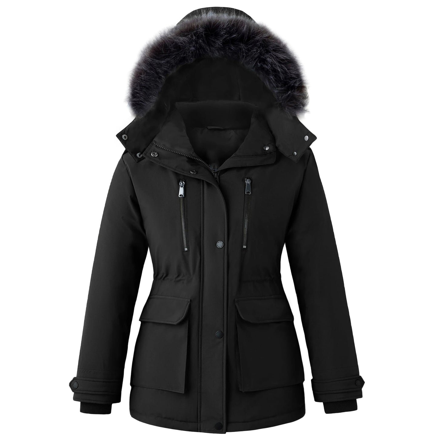 Women's Parkas Winter Ladies Casual Long Coats Woman Jackets Winter Women Hooded Fur Collar Cotton Parkas Warm Coat Outwear