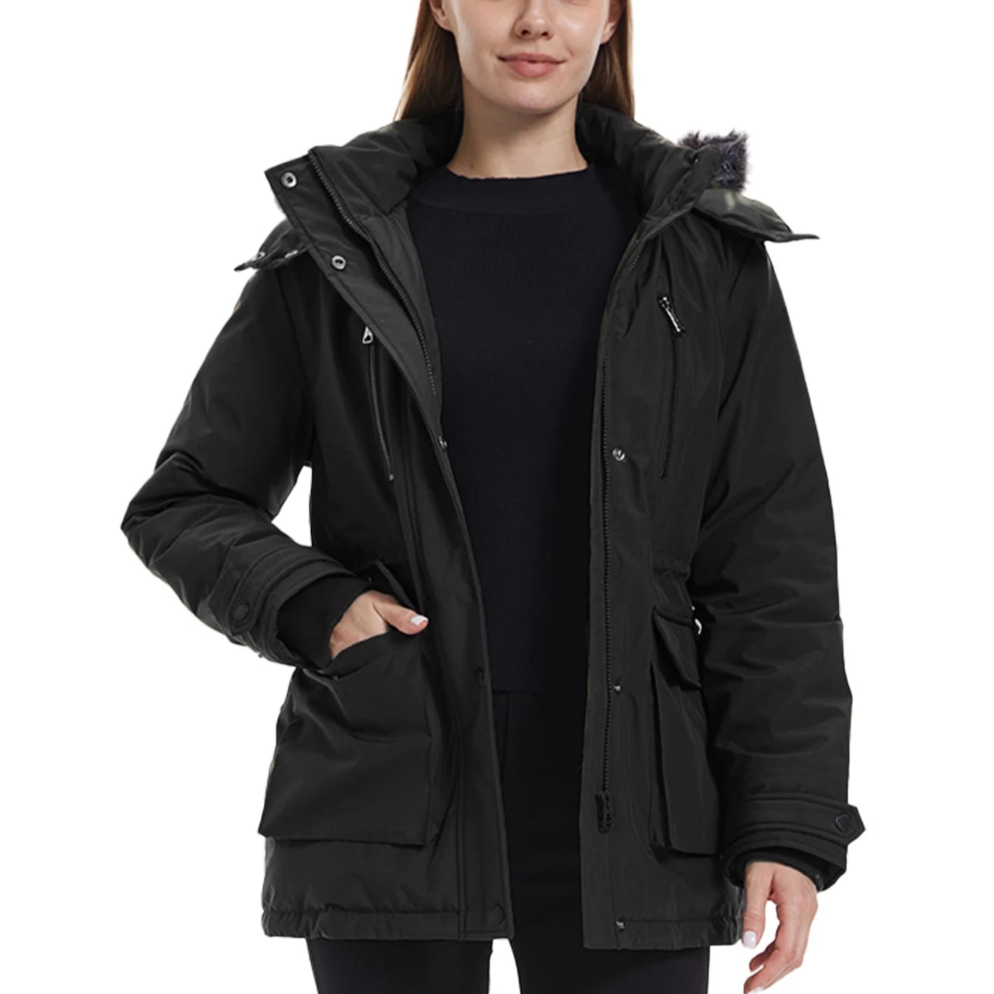 Women's Parkas Winter Ladies Casual Long Coats Woman Jackets Winter Women Hooded Fur Collar Cotton Parkas Warm Coat Outwear