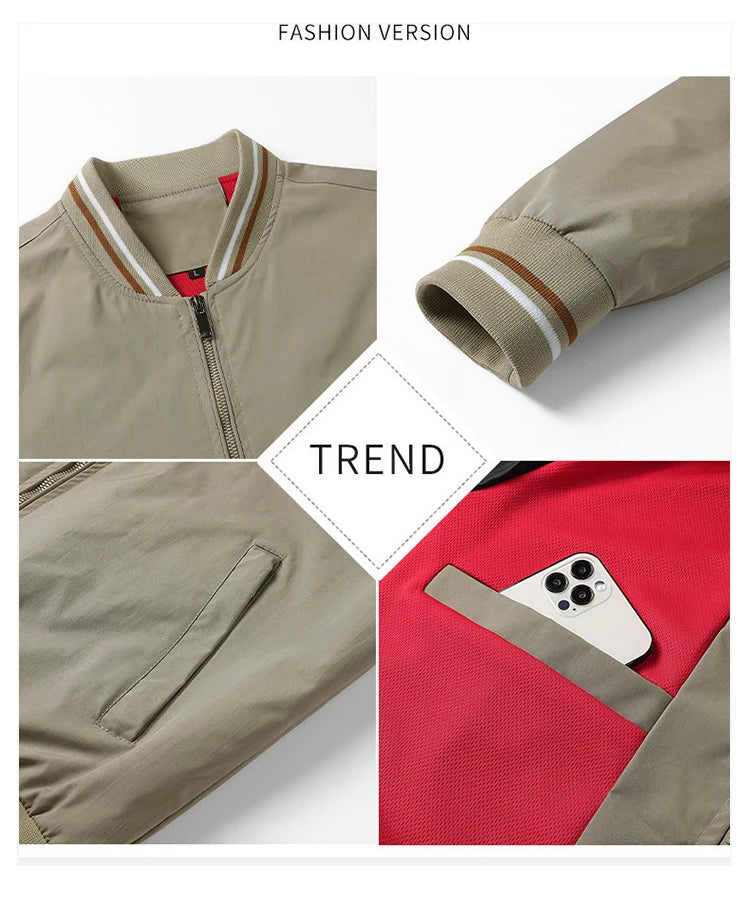 SK Wholesale Spring High Street Style Men's Camouflage Hooded Windbreaker Jacket Front Zipper Closure Plain Dyed Outdoor Jacket