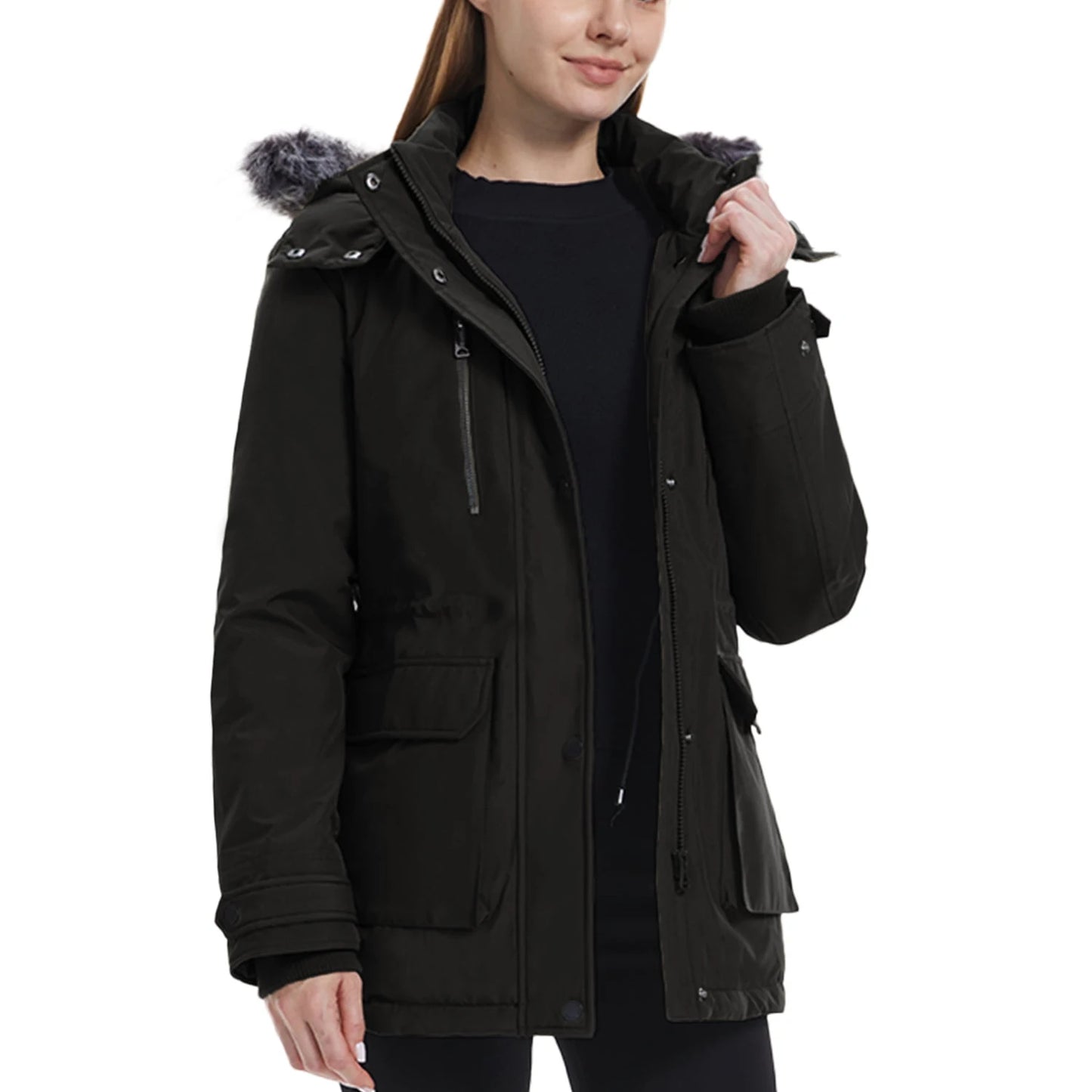 Women's Parkas Winter Ladies Casual Long Coats Woman Jackets Winter Women Hooded Fur Collar Cotton Parkas Warm Coat Outwear