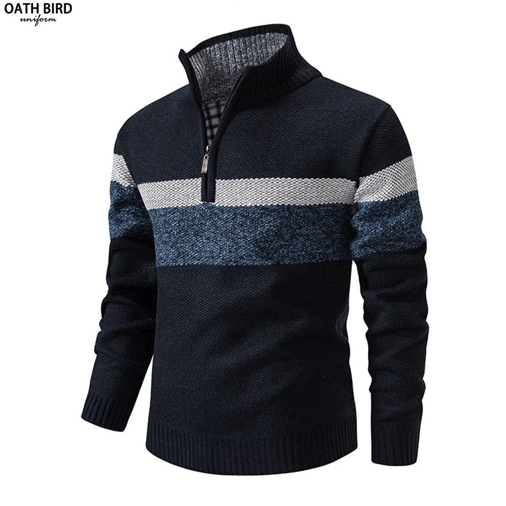 Custom Embroidered Logo Men's Quarter Zipper Sweaters Uniforms Hospitality Sweater Causal Business Work Wear 1/4 Zip Sweatshirt