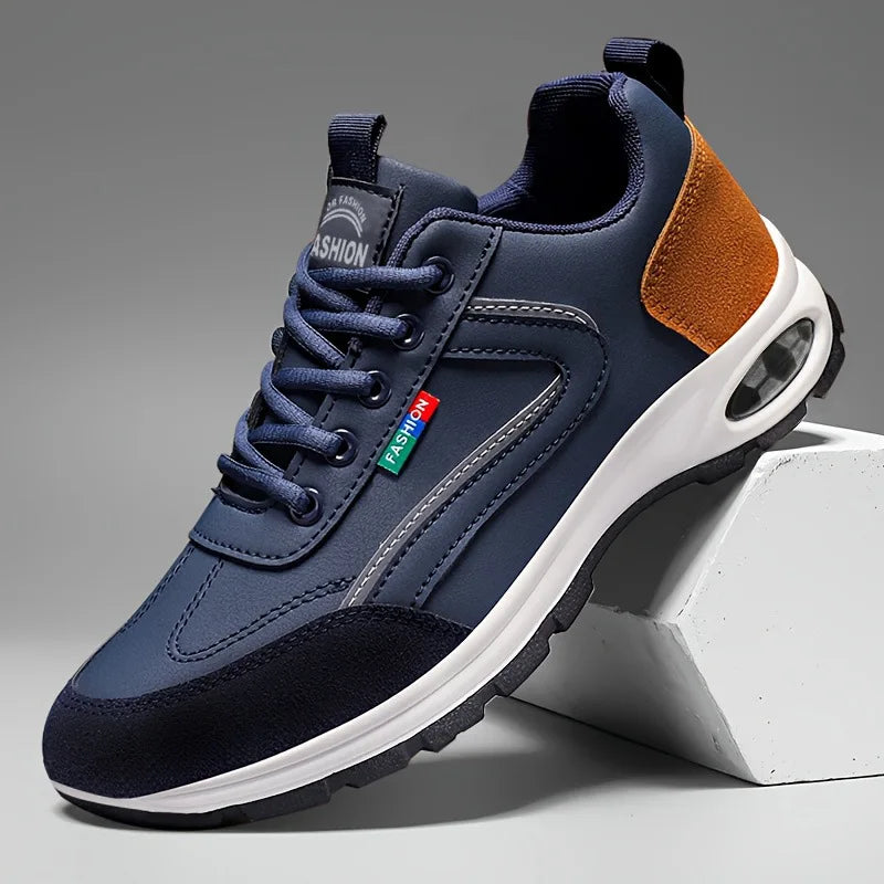 Cross-border Men's Sneakers Thick-Sole Large Size Casual Shoes Lightweight Comfortable Versatile Outdoor Sports Running Lace-Up