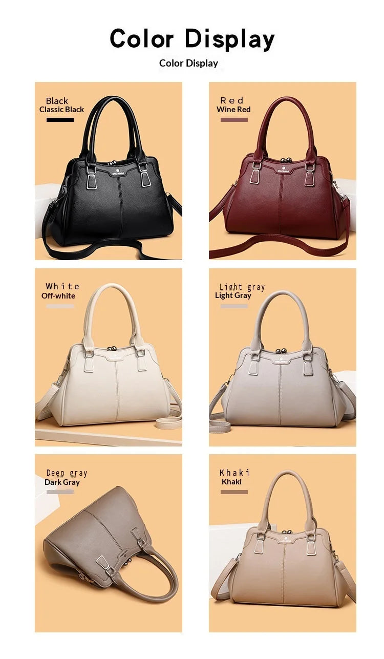 New High-End PU Fashion Women's Casual Tote Crossbody Bag with Zipper Closure Versatile Daily Use