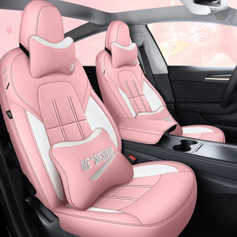 Seat caver 2024 Luxury Car Seat Cover for Tesla Model 3 Car Leather Seats Cover Customized Car Accessories Front Rear Seat Cover