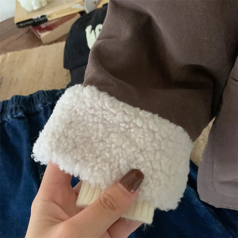 2022 Autumn Winter Infant Baby Boys Thicken Outwears Cotton Padded Coat Casual Solid Clothes Fleece Toddler Winter Jacket