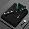 ANSZKTN Men Summer High-quality Men's Lapel T-shirt Light Business Casual Short Sleeve Embroidery Series POLO Shirt