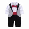 Summer Kids Clothes Baby Boys Tuxedo Gentleman Onesie Romper Jumpsuit Baptism Dress Boy BBRS-002