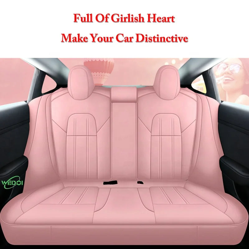 Seat caver 2024 Luxury Car Seat Cover for Tesla Model 3 Car Leather Seats Cover Customized Car Accessories Front Rear Seat Cover
