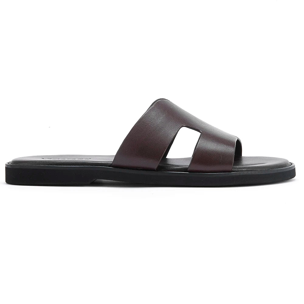 2025 Elegant Men's Calf Leather Non-slip Slippers Top Grade Cowhide Vamp Soft Comfortable Breathable Mens Daily Sandals Shoes