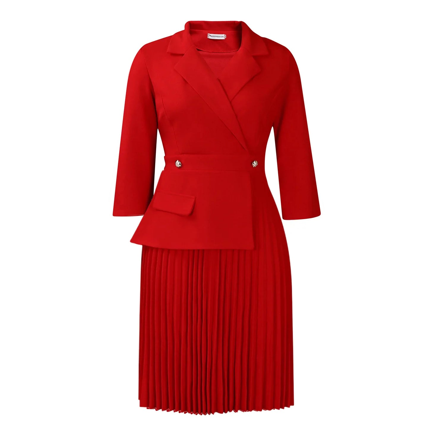 Wholesale Clothes Women Plus Size Lady Office Wear for Women Formal Business Dress Button Decoration Career Official Dressing
