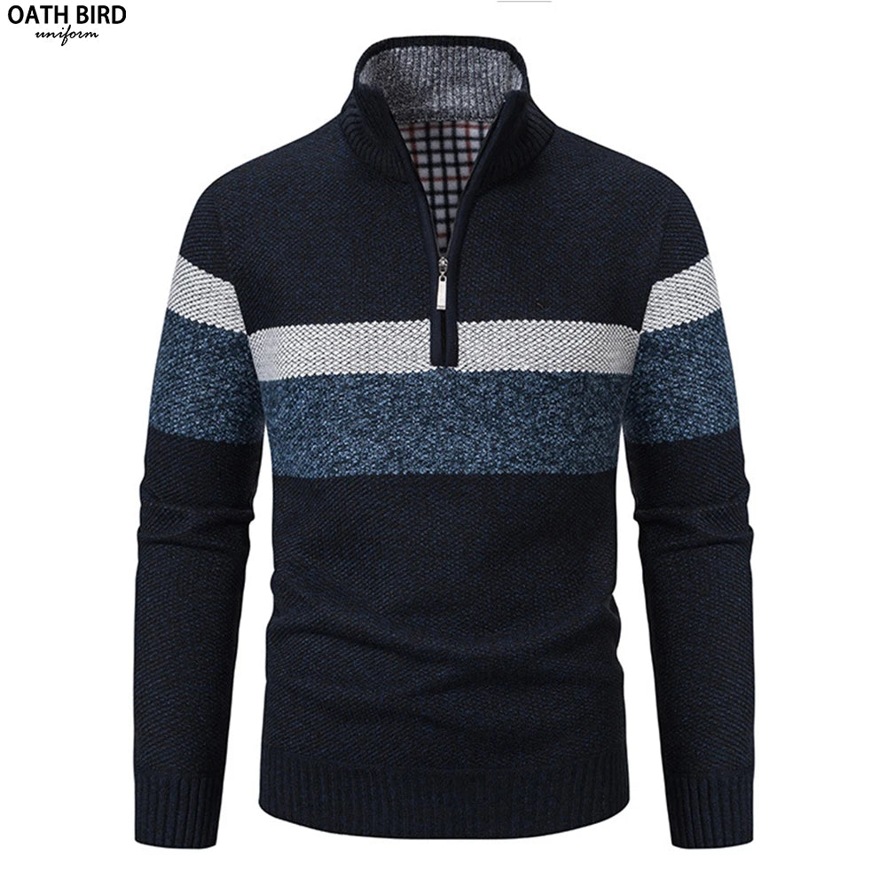 Custom Embroidered Logo Men's Quarter Zipper Sweaters Uniforms Hospitality Sweater Causal Business Work Wear 1/4 Zip Sweatshirt