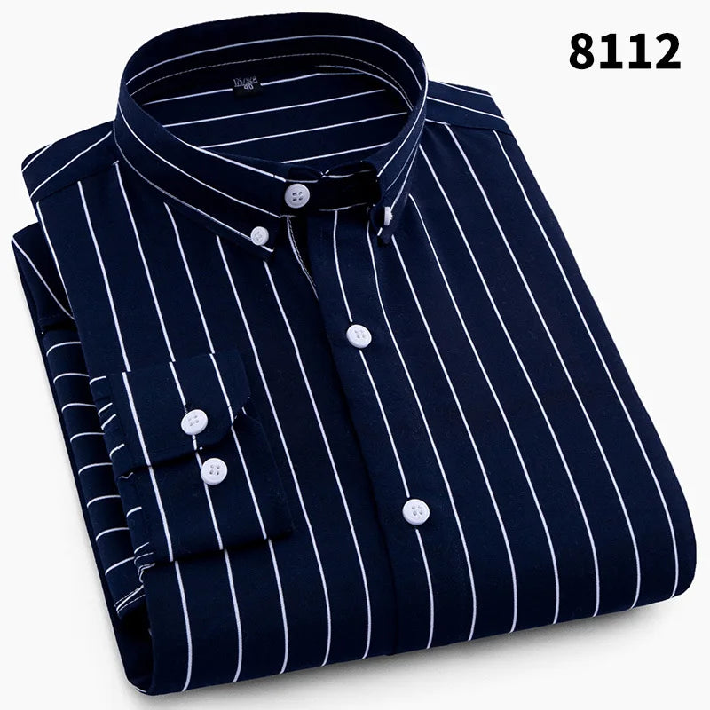 Men's Printed Long Sleeved Slim Fit Plaid Versatile Casual Fashion Floral Shirts