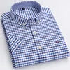 Men's Casual Cotton Linen Knitted Yarn Dyed Short-Sleeved Shirt New Generation Summer Collection Breathable Sweat-Absorbent