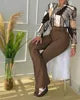 2026 Spring New Sweet Style Women's Stand up Collar Long Sleeve Shirt and Pants Printed Casual Fashion Two Piece Set