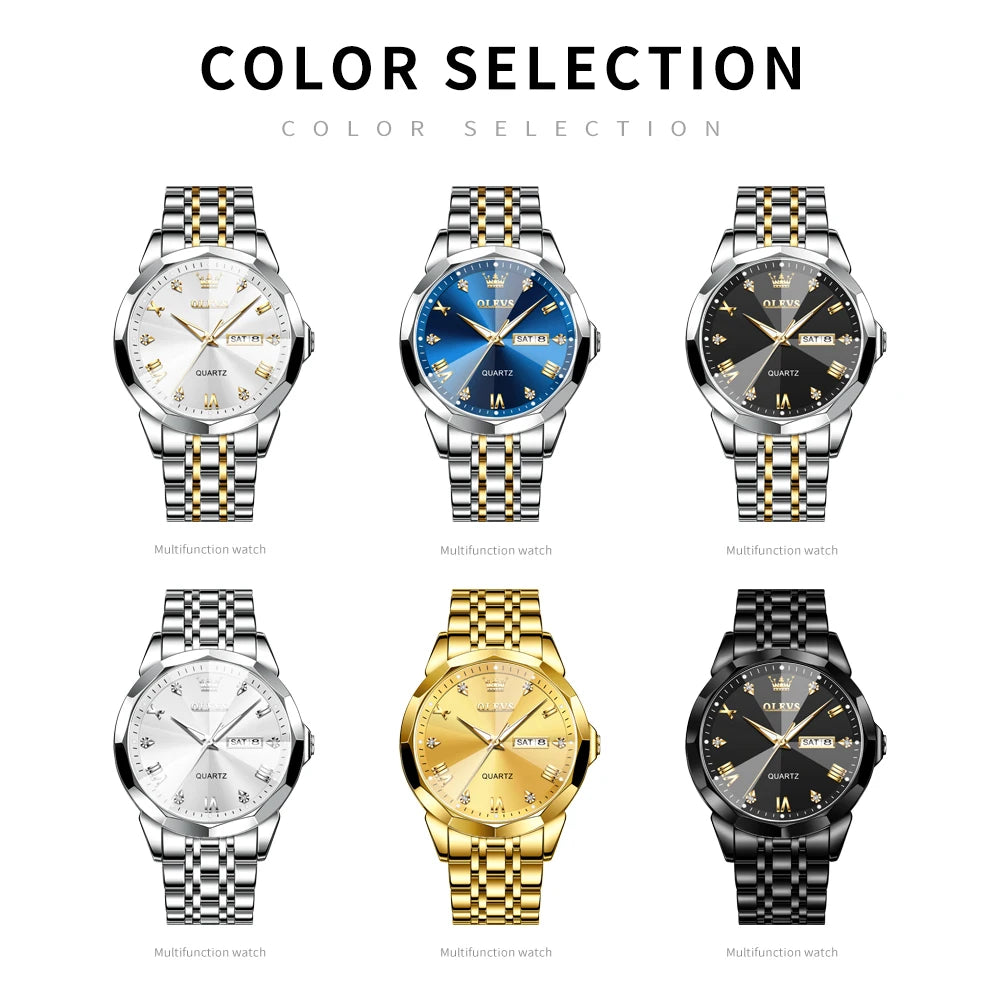 OLEVS 9931 Custom Oem logo Business Watch Luxury Men's Watch Waterproof Luminous Quartz Classic Steel  Watches for Men
