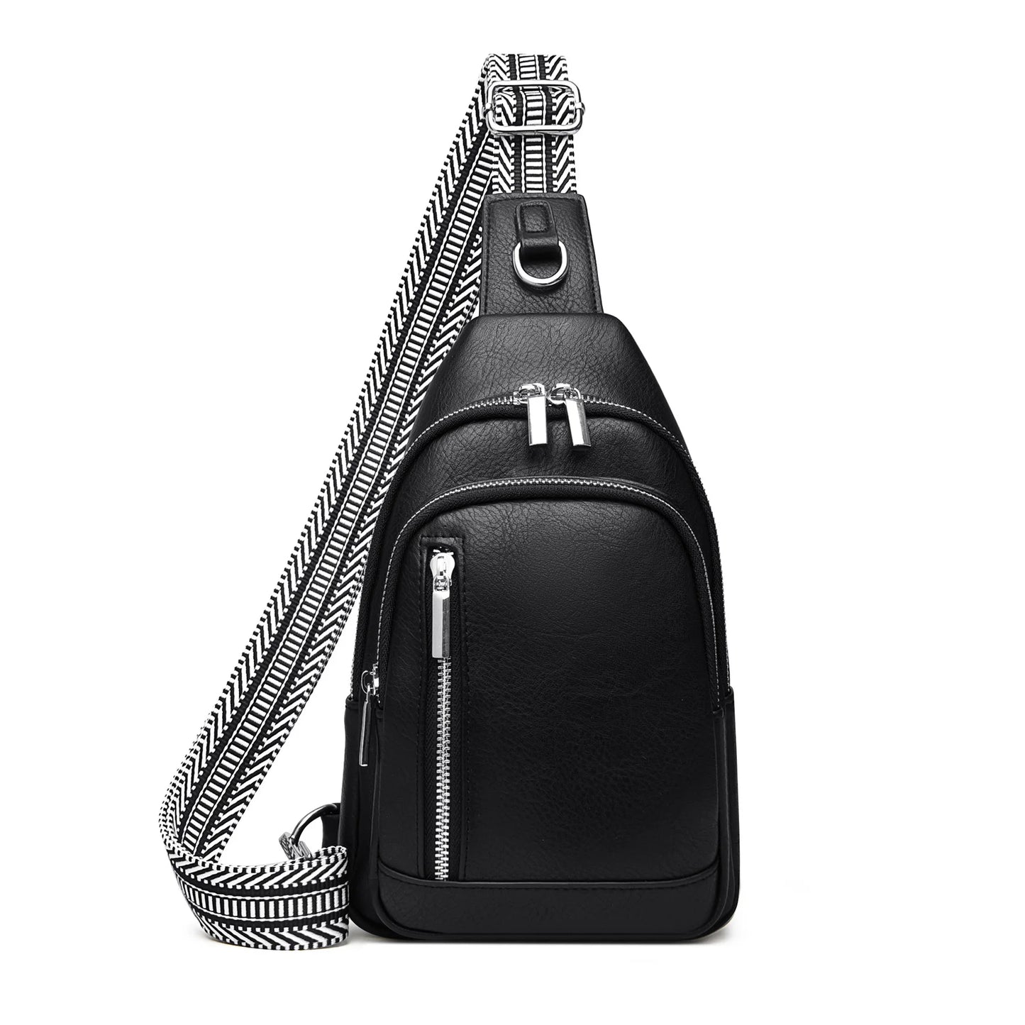 OEM Women's Vintage PU Leather Crossbody Fanny Pack Multifunctional Sling Chest Waist Bag for Travel Fashionable Lady National