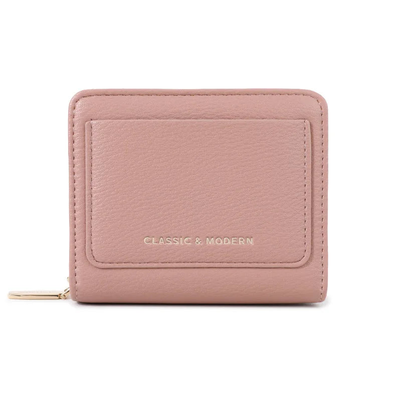 Hot Selling Classic Modern Short Wallet Zipper Closure Multi Card Slot Slim Lightweight Portable Ladies Daily Coin Purse
