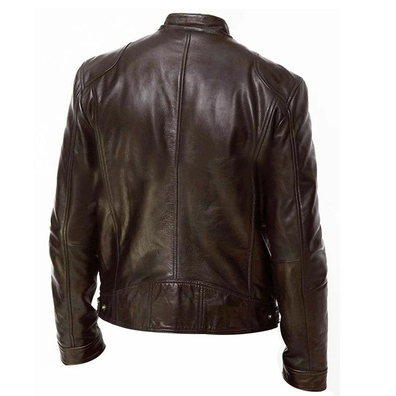 2021 Winter Fashion Motorcycle Leather Oversized Jacket Men Slim Fit Pu Leather Waterproof Warm Black studded Leather Jacket