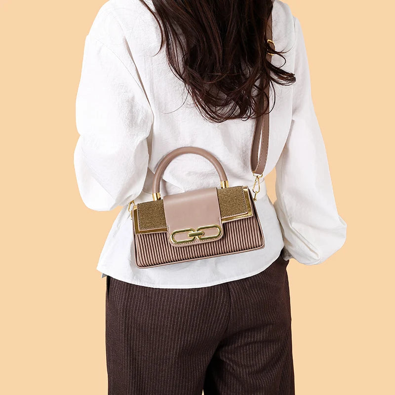 Women hand bag Elegant New Design Banquet Bag Striped Decoration Shoulder Bag for Women Fashion Two Piece Set Ladies Handbag