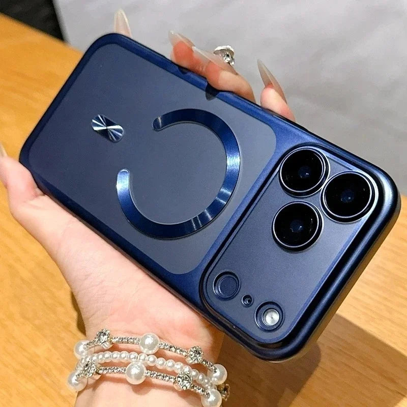 Luxury Matte Magnetic Transparent Phone Case for iPhone 17 16 15 Pro Max 17 Air Bumper Back Cases Cover