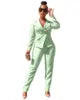 Ladies Sets Suit for the Office Lapel Double Breasted Women Jacket Straight Leg Trouser blazer Set Two Piece Women's Clothing