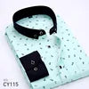Men's Printed Long Sleeved Slim Fit Plaid Versatile Casual Fashion Floral Shirts