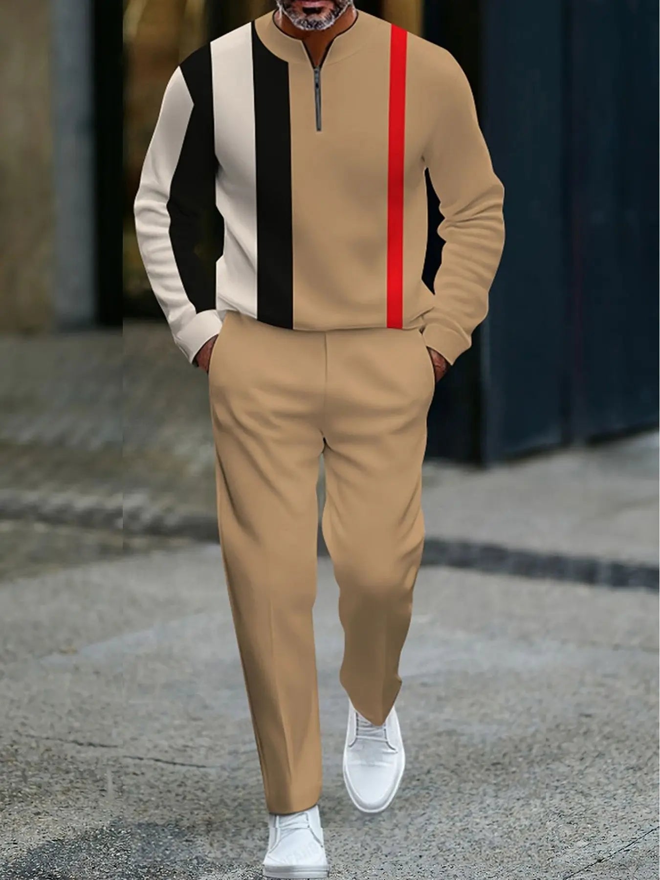 Luxury Men's Trendy Design Clothes Custom Fashionable Knitted Casual Versatile Sportswear Autumn and Winter Man Set Clothes
