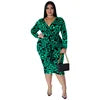 women clothes New Fall Autumn Arrivals 2022 High Quality Leopard Print Slim Fit Fashion Plus Size Women's Dress