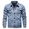 Fashion Casual Cotton Jean Jacket Men Plus Size Solid Denim Jacket Outdoor High Street Thick Denim Coat for Men