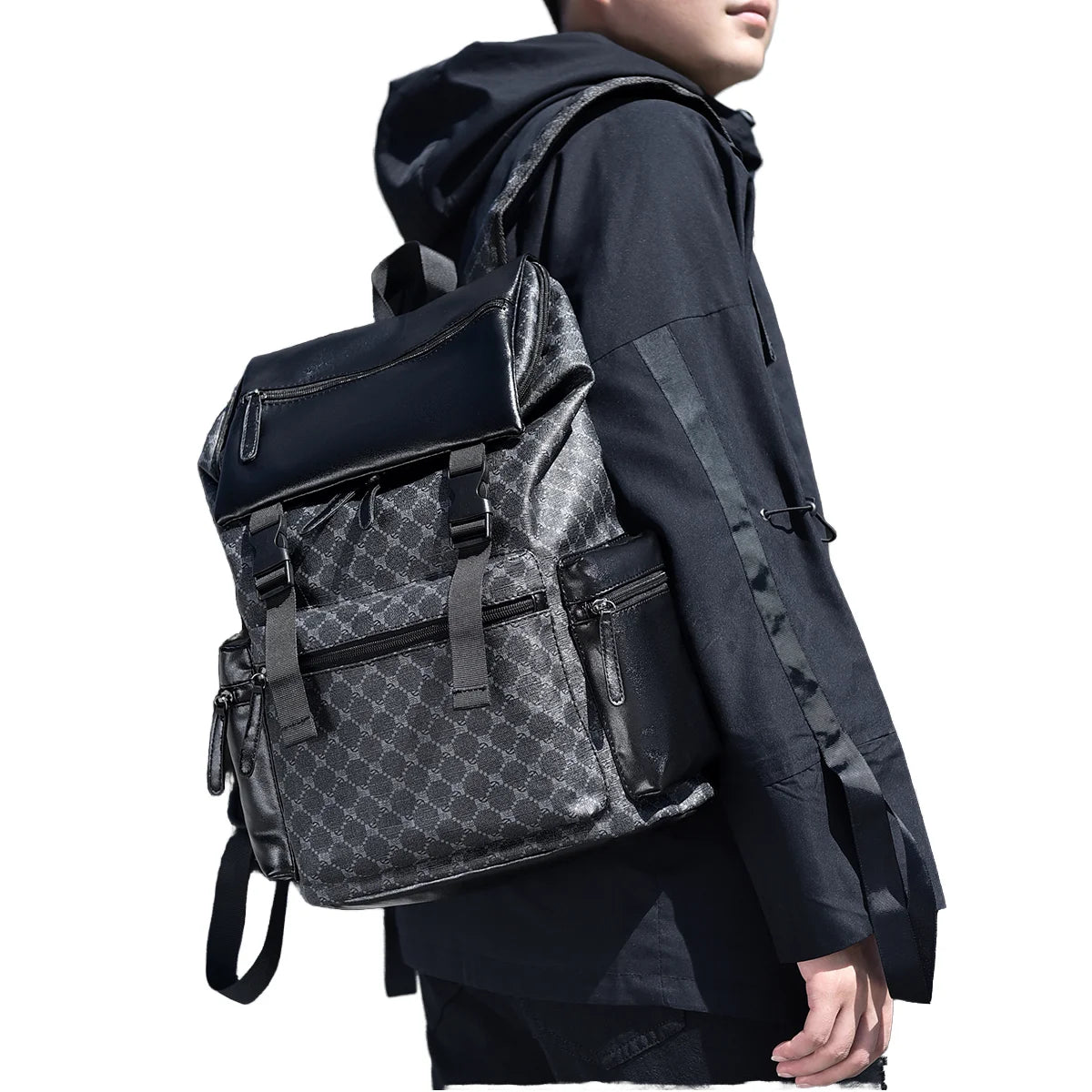 2026 Trending PU Oxford Custom Student Backpack Waterproof Laptop School Bag Nylon Fashionable Travel Bags for Men Women Gift