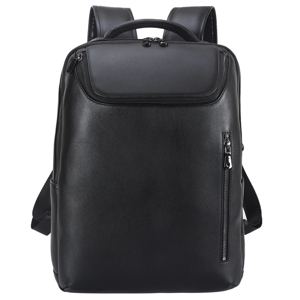 2025 England Genuine Leather Laptop Backpack Softback Business Bag Men Women Black Fashionable Computer School Backpack