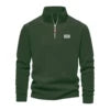 Men's Polyester Fleece Quarter-zip Top Patch Label Warm Autumn Casual Long-sleeved Shirt ODM Gradient Color Trendy Brand