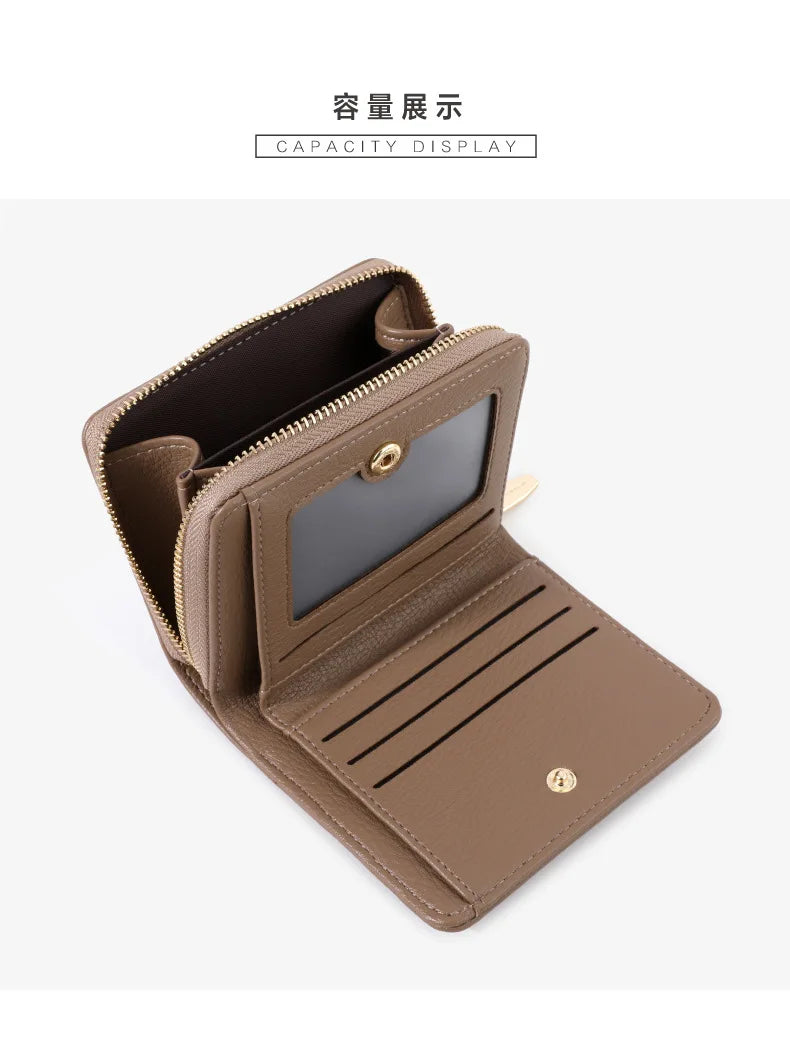 Hot Selling Classic Modern Short Wallet Zipper Closure Multi Card Slot Slim Lightweight Portable Ladies Daily Coin Purse